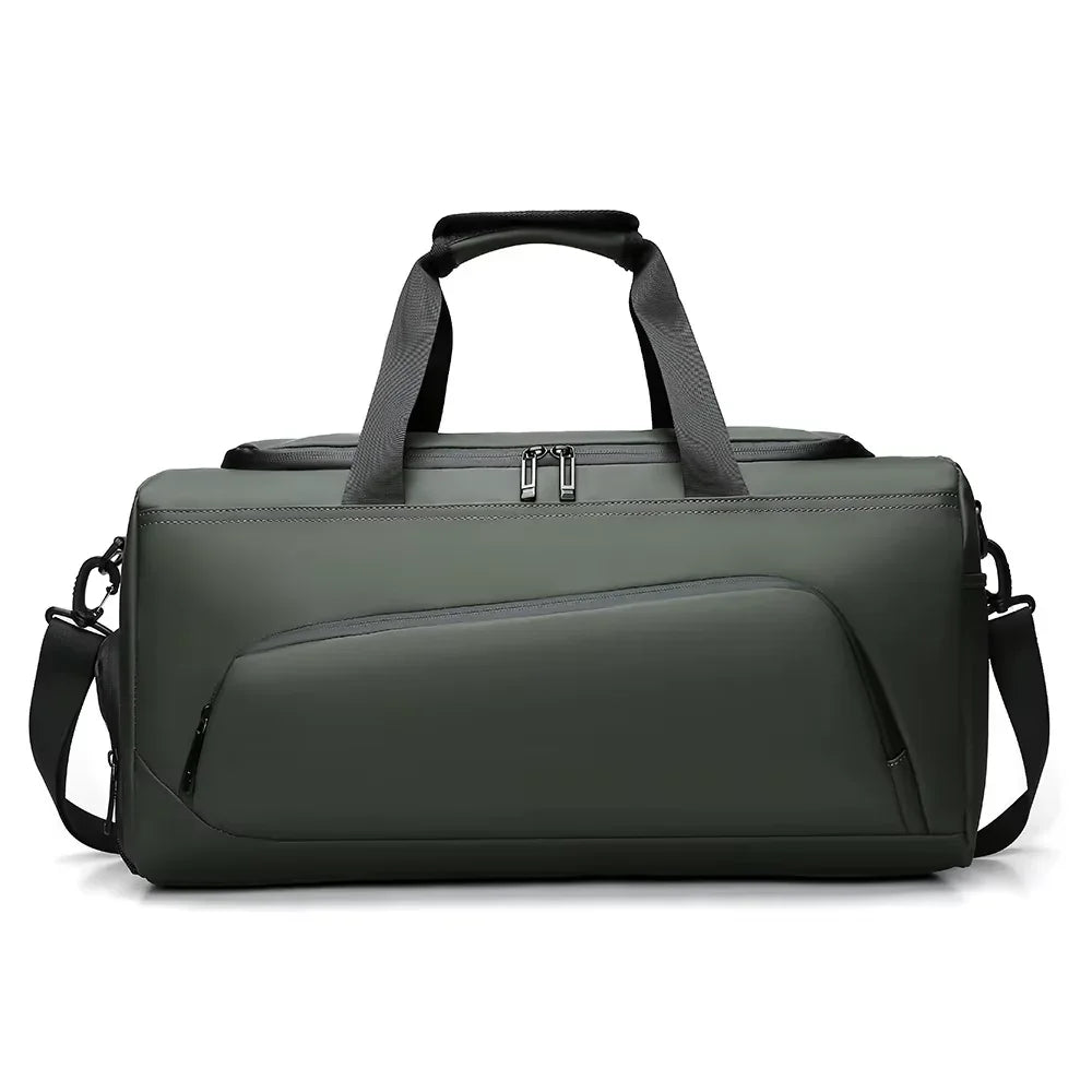 Urban Minimalist Men's Fitness Bag - Large Capacity Sports Training Shoulder Bag with Wet/Dry Separation for Travel