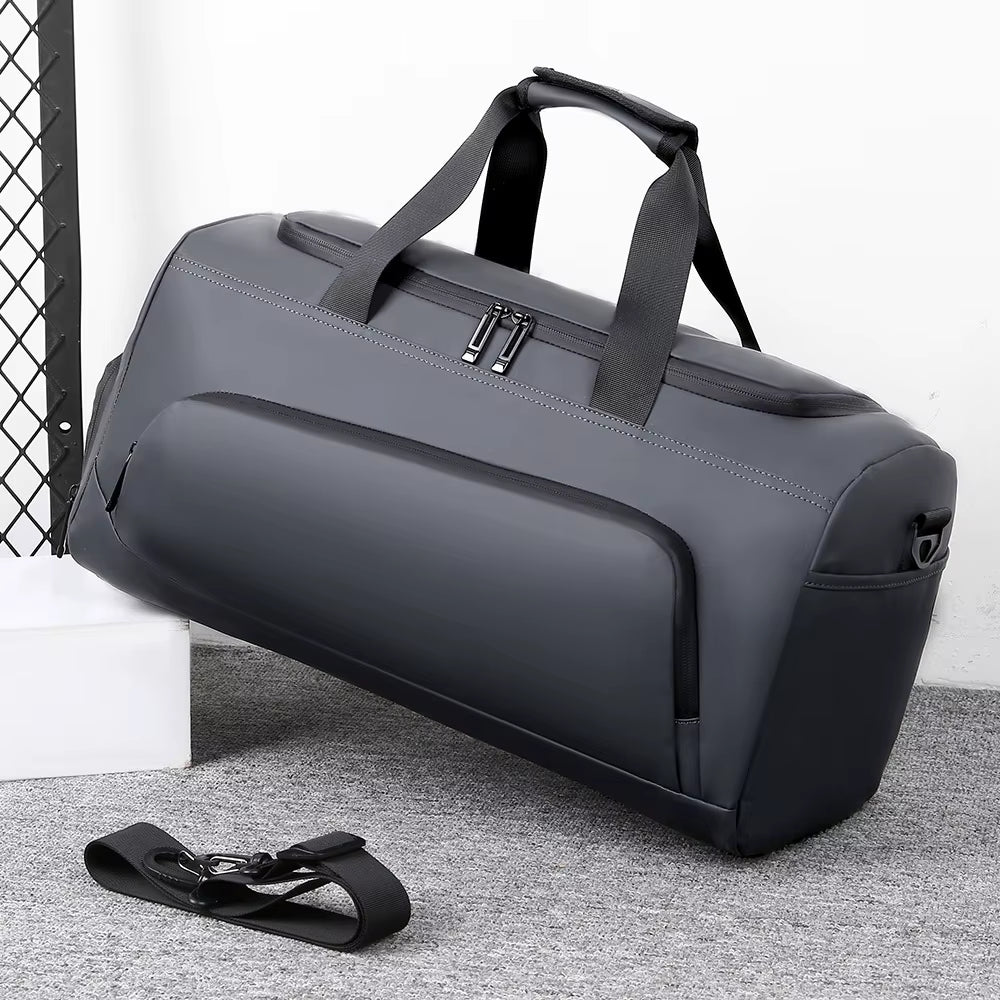 Urban Minimalist Men's Fitness Bag - Large Capacity Sports Training Shoulder Bag with Wet/Dry Separation for Travel