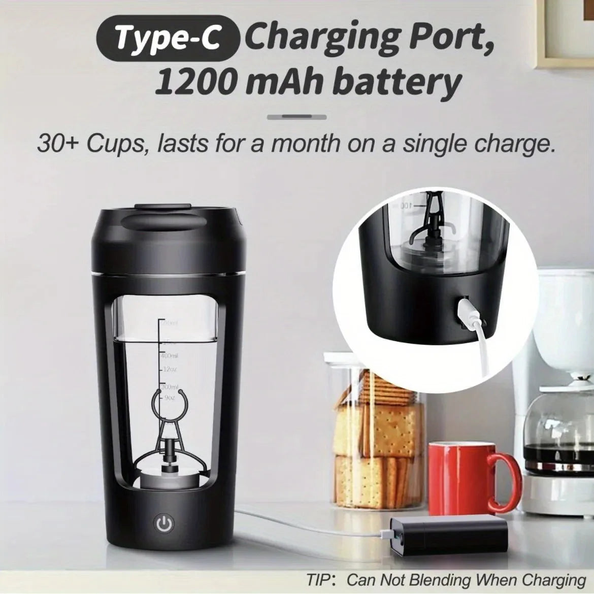 500ML Automatic Electric Protein Shaker Bottle - Perfect Mixer for Smoothies, Milk, Coffee & Gym on the Go!