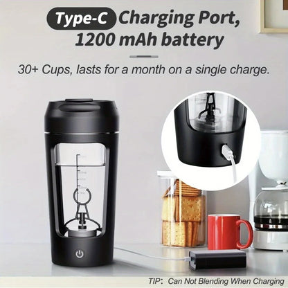 500ML Automatic Electric Protein Shaker Bottle - Perfect Mixer for Smoothies, Milk, Coffee & Gym on the Go!