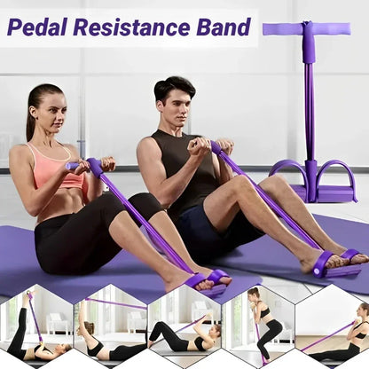 Praestus Pedal Resistance Band in vibrant purple, crafted for high-performance strength training with sleek design.