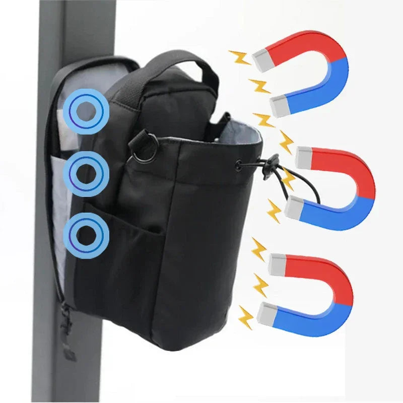 Magnetic Gym Bag  Carrier with Phone Pocket Portable Water Bottle Pouch Large