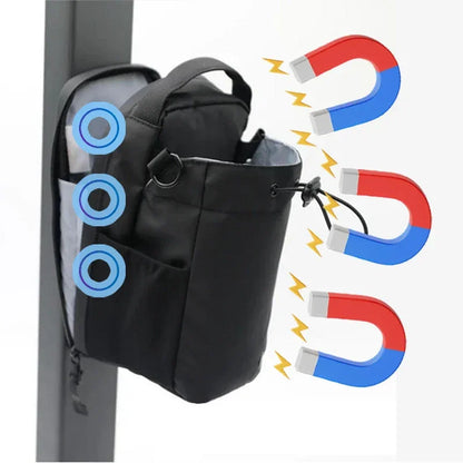 Magnetic Gym Bag  Carrier with Phone Pocket Portable Water Bottle Pouch Large