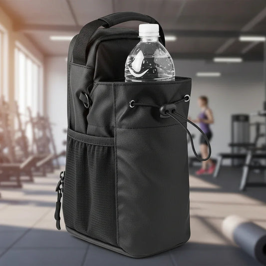 Magnetic Gym Bag  Carrier with Phone Pocket Portable Water Bottle Pouch Large