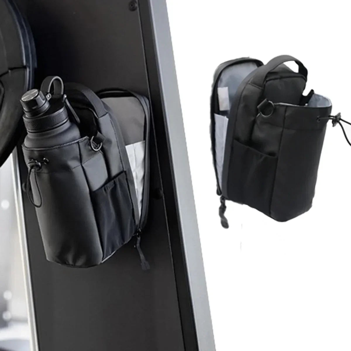Magnetic Gym Bag  Carrier with Phone Pocket Portable Water Bottle Pouch Large